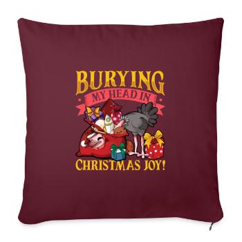 Weihnachten Strauß - Sofakissenbezug 45 x 45 cm - Burgunderrot - Vorne