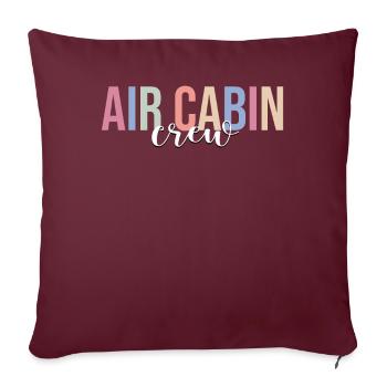 Flugbegleiterin Stewardess - Sofakissenbezug 45 x 45 cm - Burgunderrot - Vorne