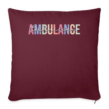 Technicien de service de secours ambulancier ambulancier - Housse de coussin décorative 45 x 45 cm - bordeaux - Devant