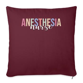 Anesthésiste CRNA - Housse de coussin décorative 45 x 45 cm - bordeaux - Devant