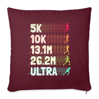 Course à pied de marathonien ultramarathon - Housse de coussin décorative 45 x 45 cm - bordeaux - Devant