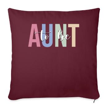 Promu tante - Housse de coussin décorative 45 x 45 cm - bordeaux - Devant