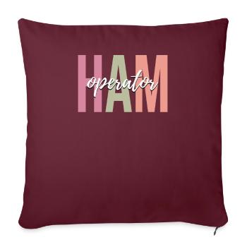 Opérateur radio amateur - Housse de coussin décorative 45 x 45 cm - bordeaux - Devant