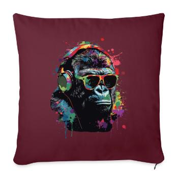 Gorille - Housse de coussin décorative 45 x 45 cm - bordeaux - Devant