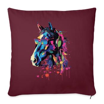 Pferd - Sofakissenbezug 45 x 45 cm - Burgunderrot - Vorne