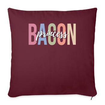 Bacon Lover Bacon Girl - Housse de coussin décorative 45 x 45 cm - bordeaux - Devant