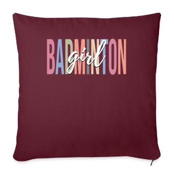 Joueur de badminton - Housse de coussin décorative 45 x 45 cm - bordeaux - Devant