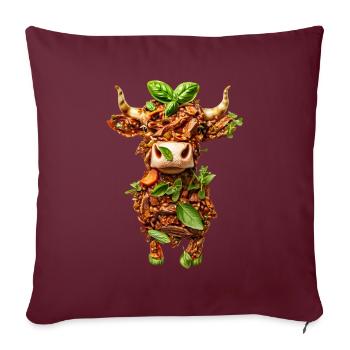 Viande de vache Boeuf - Housse de coussin décorative 45 x 45 cm - bordeaux - Devant