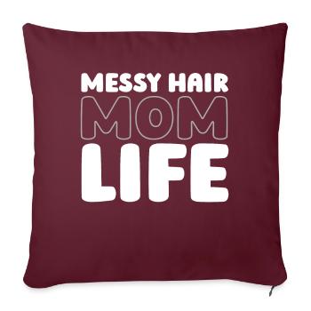 Maman Maman Chignon Désordonné Vie de Maman - Housse de coussin décorative 45 x 45 cm - bordeaux - Devant