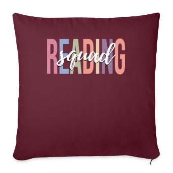 Amoureux des livres, lecteur, amoureux de la lecture - Housse de coussin décorative 45 x 45 cm - bordeaux - Devant