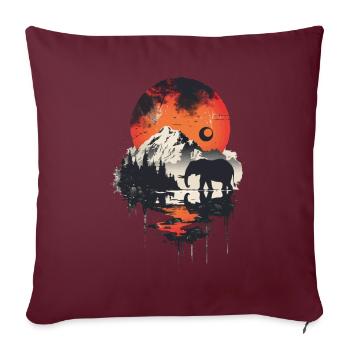 Éléphant - Housse de coussin décorative 45 x 45 cm - bordeaux - Devant
