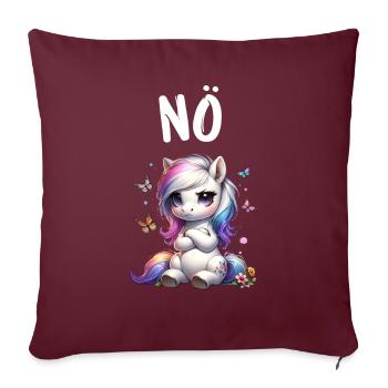 Cheval Drôle Dicton Non pour les amoureux des chevaux - Housse de coussin décorative 45 x 45 cm - bordeaux - Devant