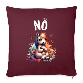Cheval Drôle Dicton Non pour les amoureux des chevaux - Housse de coussin décorative 45 x 45 cm - bordeaux - Devant