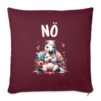 Dicton drôle sur les chevaux Non pour les amoureux des chevaux - Housse de coussin décorative 45 x 45 cm - bordeaux - Devant