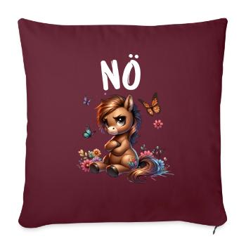 Dicton drôle sur les chevaux Non pour les amoureux des chevaux - Housse de coussin décorative 45 x 45 cm - bordeaux - Devant