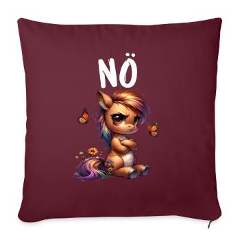 Dicton drôle sur les chevaux Non pour les amoureux des chevaux - Housse de coussin décorative 45 x 45 cm - bordeaux - Devant