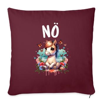 Dicton drôle sur les chevaux Non pour les amoureux des chevaux - Housse de coussin décorative 45 x 45 cm - bordeaux - Devant