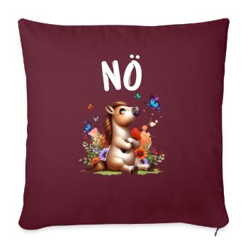 Cheval Drôle Dicton Non pour les amoureux des chevaux - Housse de coussin décorative 45 x 45 cm - bordeaux - Devant