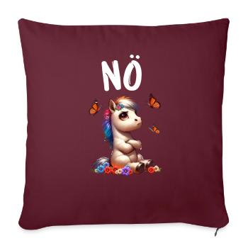 Dicton drôle sur les chevaux Non pour les amoureux des chevaux - Housse de coussin décorative 45 x 45 cm - bordeaux - Devant