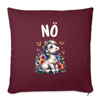 Cheval Drôle Dicton Non pour les amoureux des chevaux - Housse de coussin décorative 45 x 45 cm - bordeaux - Devant