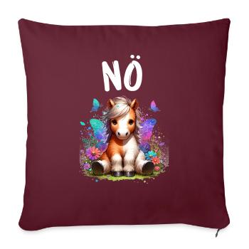 Cheval Drôle Dicton Non pour les amoureux des chevaux - Housse de coussin décorative 45 x 45 cm - bordeaux - Devant