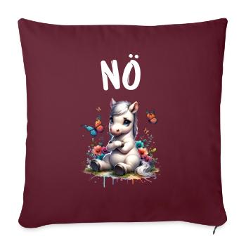 Cheval Drôle Dicton Non pour les amoureux des chevaux - Housse de coussin décorative 45 x 45 cm - bordeaux - Devant