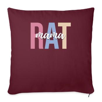 Rat Propriétaire d’animal de compagnie Rat Maman - Housse de coussin décorative 45 x 45 cm - bordeaux - Devant