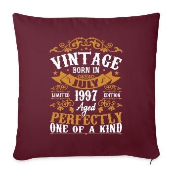 Né en juillet 1997 Cadeau Anniversair juillet 1997 - Housse de coussin décorative 45 x 45 cm - bordeaux - Devant