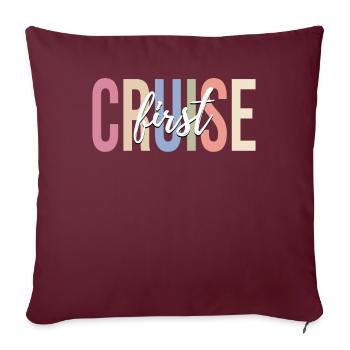 Croisière Vacances Croisière Bateau de croisière - Housse de coussin décorative 45 x 45 cm - bordeaux - Devant