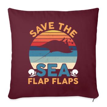Manta Ray Stingray Save The Sea Flap Flaps Illustr - Sofakissenbezug 45 x 45 cm - Burgunderrot - Vorne