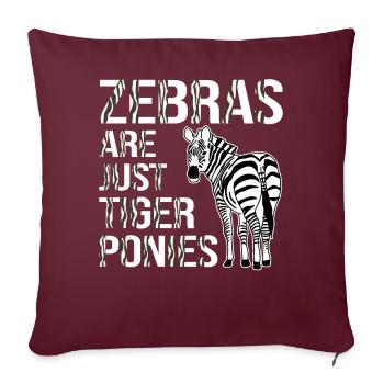 Drôles d’amoureux des zèbres Les zèbres ne sont que des poneys tigres - Housse de coussin décorative 45 x 45 cm - bordeaux - Devant