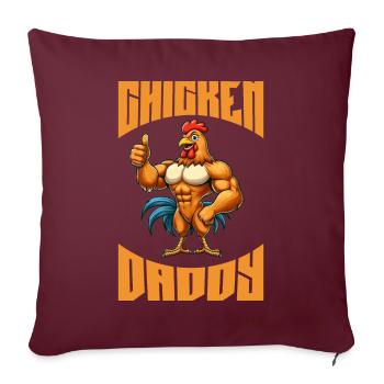 Ein lustiger Chicken Daddy Bodybuilder Fitness - Sofakissenbezug 45 x 45 cm - Burgunderrot - Vorne