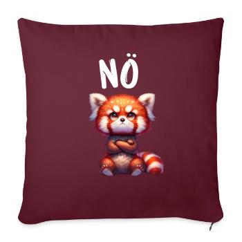 Panda roux Drôle Dicton Non, Renard de Feu - Housse de coussin décorative 45 x 45 cm - bordeaux - Devant