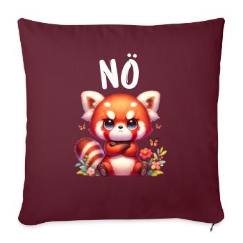 Panda roux Drôle Dicton Non, Renard de Feu - Housse de coussin décorative 45 x 45 cm - bordeaux - Devant