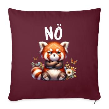 Panda roux Drôle de dicton Nope Renard de Feu - Housse de coussin décorative 45 x 45 cm - bordeaux - Devant