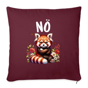 Panda roux Drôle de dicton Nope Renard de Feu - Housse de coussin décorative 45 x 45 cm - bordeaux - Devant