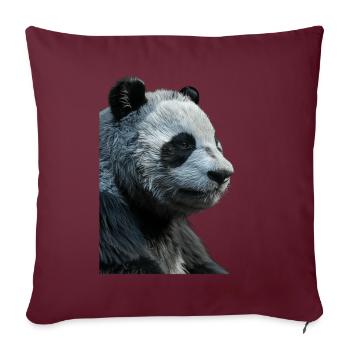 Panda - Housse de coussin décorative 45 x 45 cm - bordeaux - Devant