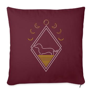 Teckel Teckel Abstrait Phases de Lune - Housse de coussin décorative 45 x 45 cm - bordeaux - Devant