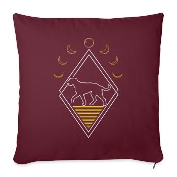 Irish Wolfhound Abstrait Phases de Lune - Housse de coussin décorative 45 x 45 cm - bordeaux - Devant