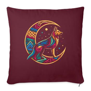 Schäferhund Stammes Moon - Sofakissenbezug 45 x 45 cm - Burgunderrot - Vorne