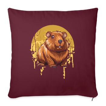 Hamster Goldhamster Moon Howling - Sofakissenbezug 45 x 45 cm - Burgunderrot - Vorne