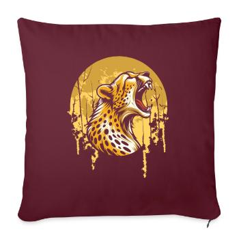 Gepard Moon Howling - Sofakissenbezug 45 x 45 cm - Burgunderrot - Vorne