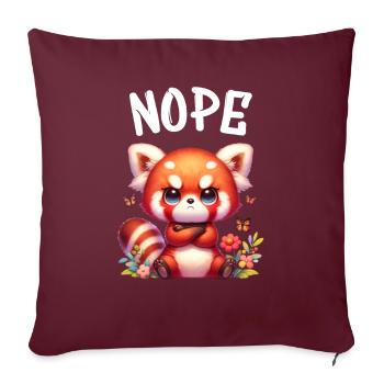 Panda roux Drôle de dicton Nope Renard de Feu - Housse de coussin décorative 45 x 45 cm - bordeaux - Devant