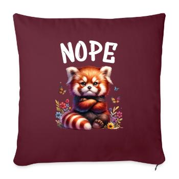 Panda roux Drôle de dicton Nope Renard de Feu - Housse de coussin décorative 45 x 45 cm - bordeaux - Devant