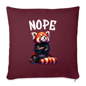 Panda roux Drôle de dicton Nope Renard de Feu - Housse de coussin décorative 45 x 45 cm - bordeaux - Devant