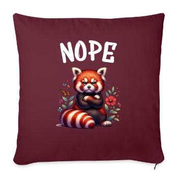 Panda roux Drôle de dicton Nope Renard de Feu - Housse de coussin décorative 45 x 45 cm - bordeaux - Devant