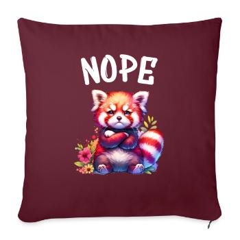 Panda roux Drôle de dicton Nope Renard de Feu - Housse de coussin décorative 45 x 45 cm - bordeaux - Devant