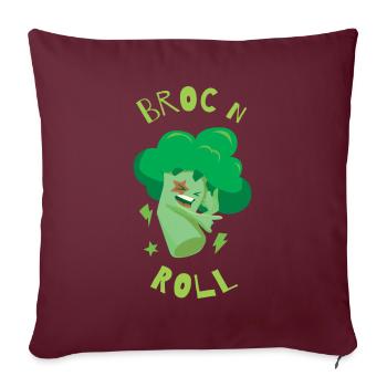 Broc´n´Roll Brokkoli Gesundes Gemüse - Sofakissenbezug 45 x 45 cm - Burgunderrot - Vorne
