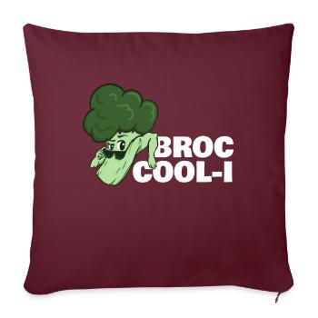 Broc Cool-I Brokkoli Gesundes Gemüse - Sofakissenbezug 45 x 45 cm - Burgunderrot - Vorne