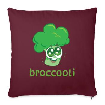 Broccooli Brokkoli Gesundes Gemüse - Sofakissenbezug 45 x 45 cm - Burgunderrot - Vorne